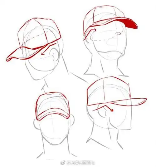 鸭舌帽的绘画