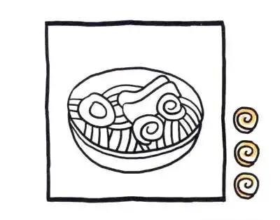 四步画出拉面简笔画图片 儿童画拉面简笔画彩色图片大全