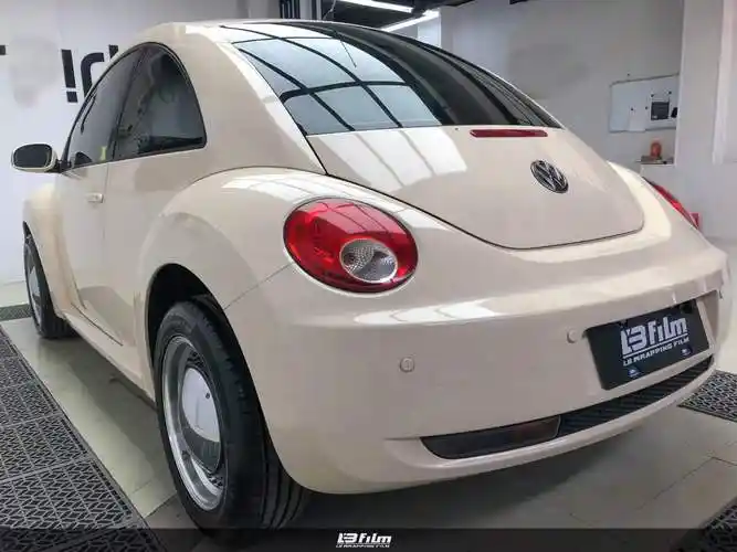 不一样的时尚卡其色!大众甲壳虫贴lb film改色膜高亮卡其米兰