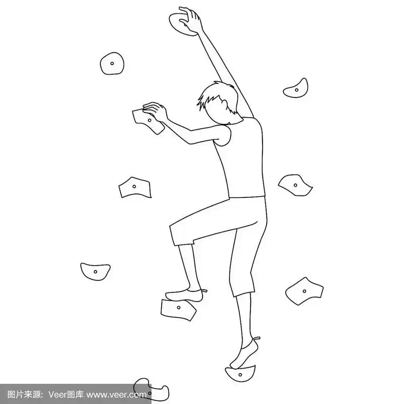 男子抱石(运动攀岩)插图(画线)