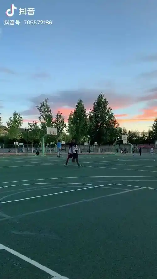 醉美的夕阳下配个扣篮