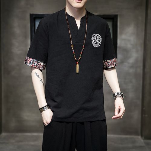 泰国男装老挝西双版纳傣族服装缅甸云南民族风傣装t恤