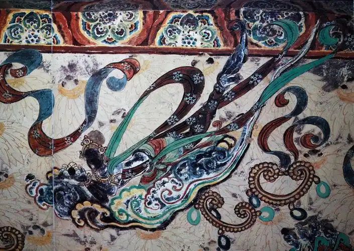 神游千年大美敦煌盛唐39窟涅盘卧佛与壁画佛母奔丧散花飞天翩若惊鸿46