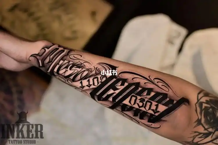 原创奇卡诺花体字纹身